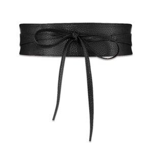 Obi Belts For Women Faux Leather Wrap Belts For Women Black Tie Belt For💙